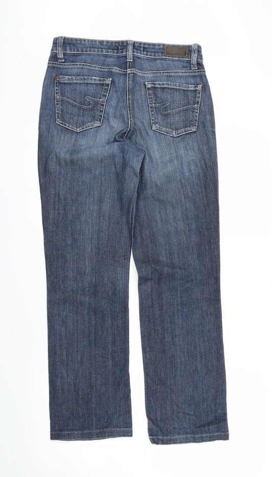 Womens UK Size 10 Cambio Regular Fit Straight Blue Jeans