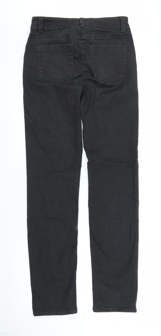 Gerry Weber Womens Black Floral Denim Straight Jeans Size 8 L31 in