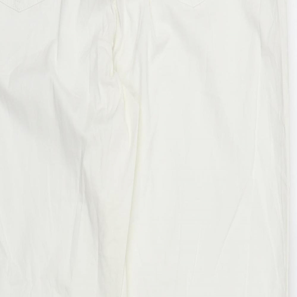 Womens UK Size XL Preworn Regular Fit Straight White Jeans