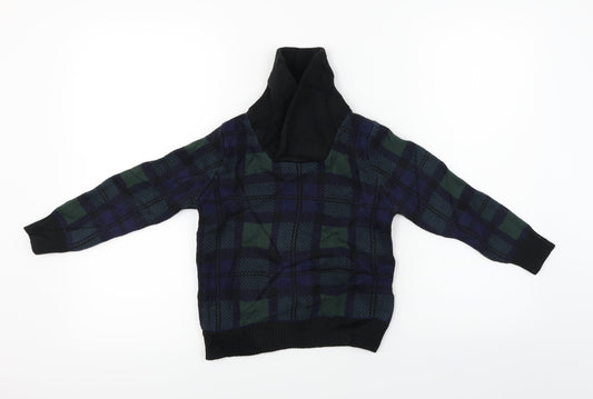 Gap Boys Black Check Pullover Jumper Size 5 Years