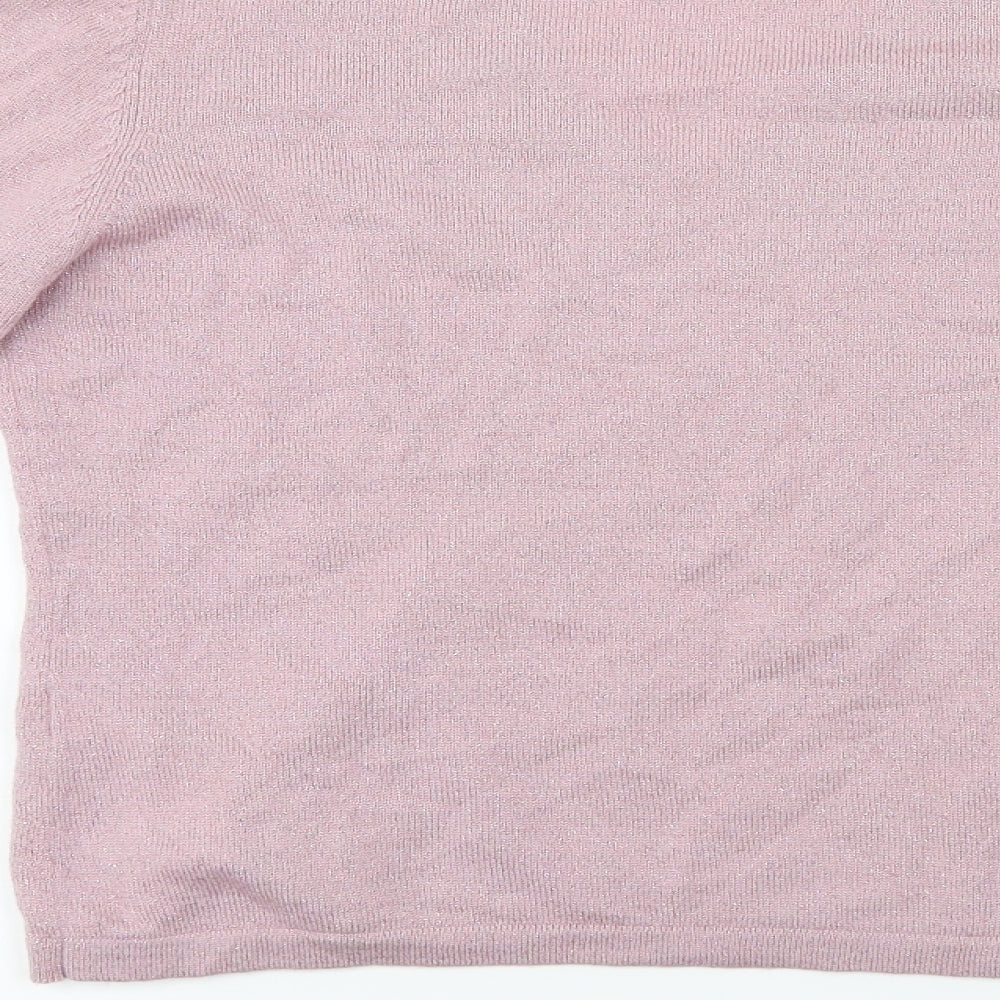 Marks and Spencer Womens Pink Henley Jumper Size 12