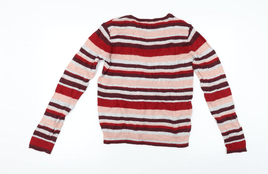 L.O.G.G Womens Red Striped Pullover Jumper Size S