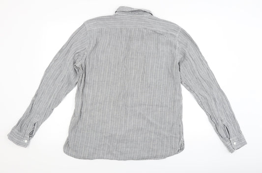 Mens UK Size L Gap Grey Button-Up Long Sleeve Casual Shirt