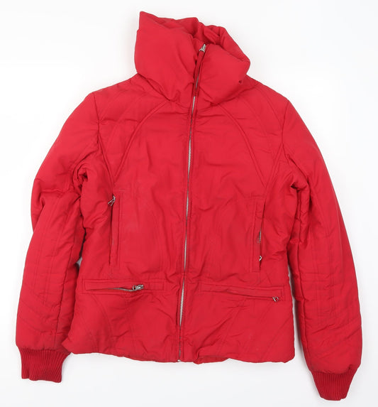 Womens UK Size L MNG Red Quilted Coat