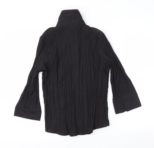Womens UK Size 12 Atmosphere Black Basic Button-Up