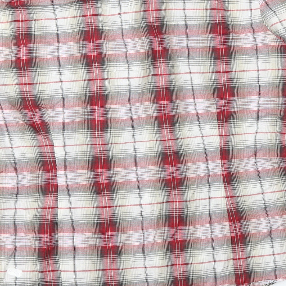 E-vie Womens Red Check Basic Button-Up Size 14
