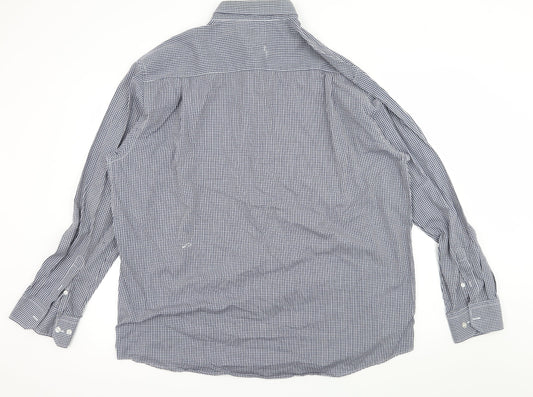 F&F Mens Blue Check Button-Up Size 18