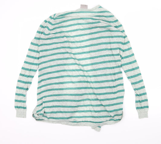 VERO MODA Womens Green Striped Cardigan Jumper Size XS