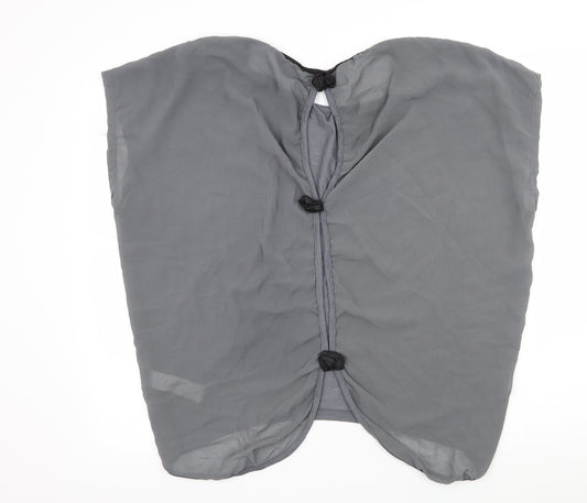 New Look Womens Grey Jersey Basic Blouse Size M - Cut out back