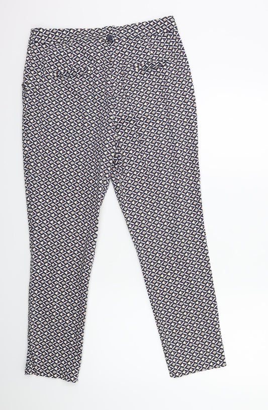 TU Womens Blue Geometric Snow Pants Trousers Size 12 L28 in