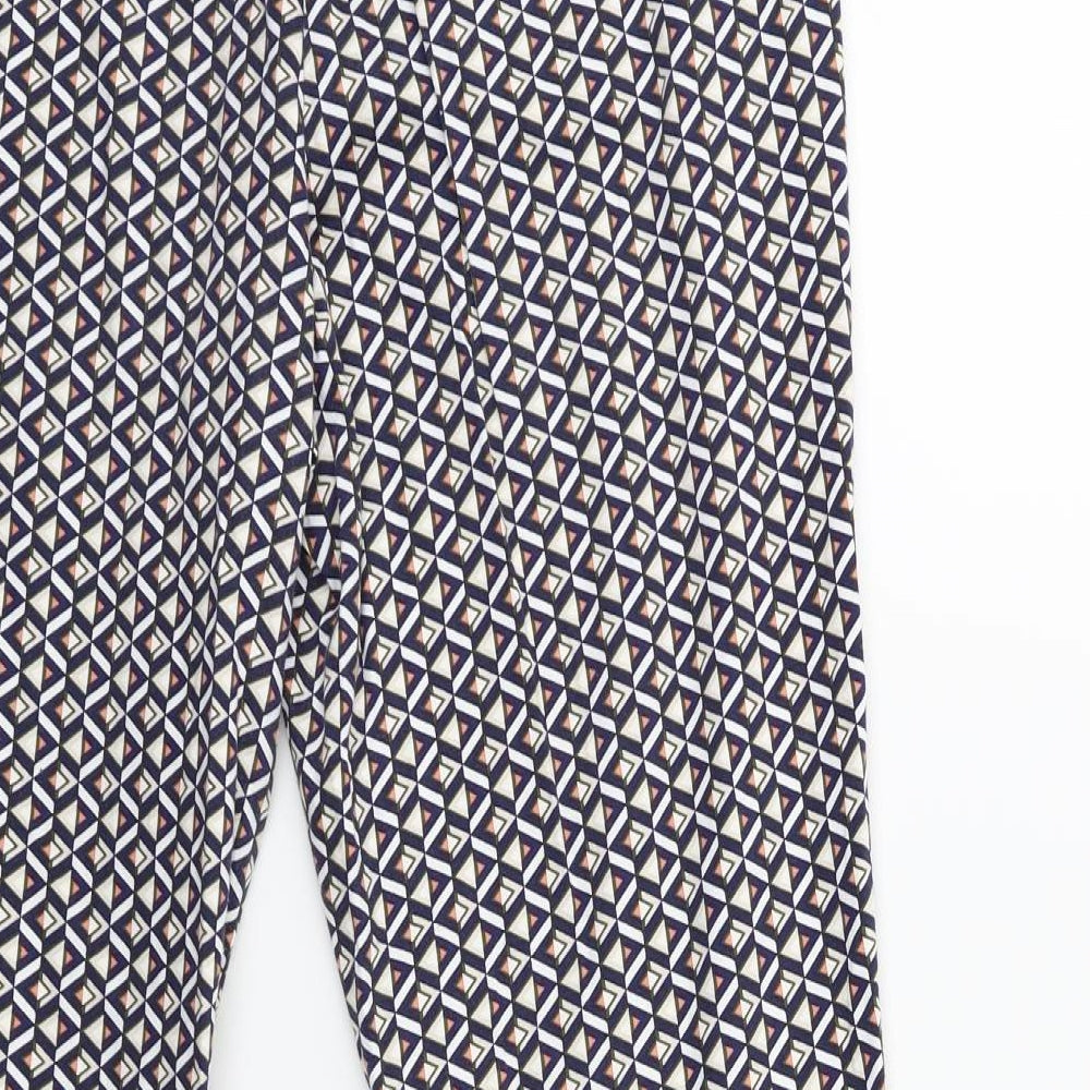 TU Womens Blue Geometric Snow Pants Trousers Size 12 L28 in