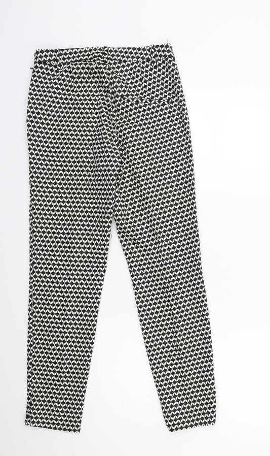 Womens UK Size 8 H&M Regular Fit Black Trousers