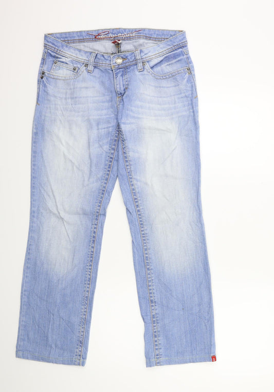 Womens UK Size 32 in EDC Regular Fit Straight Blue Jeans