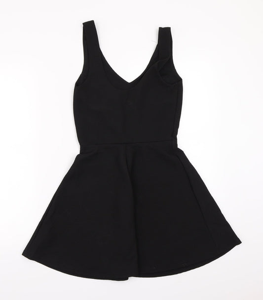 Topshop Womens Black A-Line Size 8