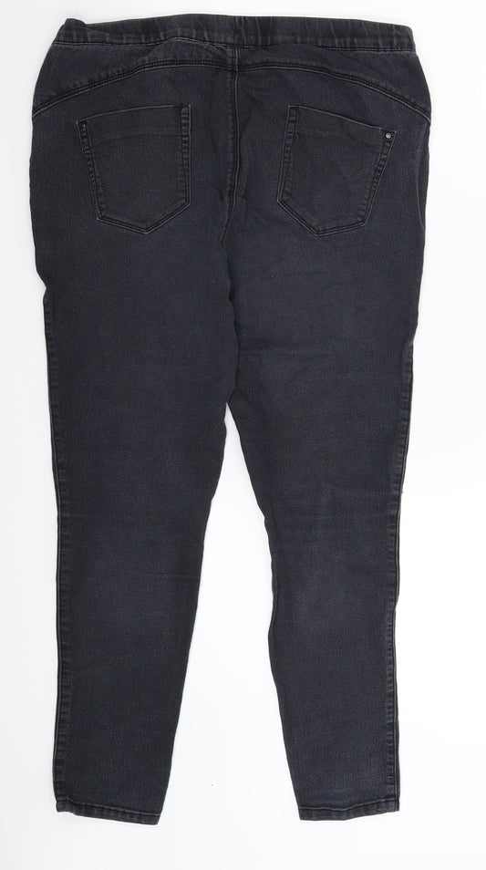 Denim & Co. Womens Grey Denim Jegging Jeans Size 12 L25 in