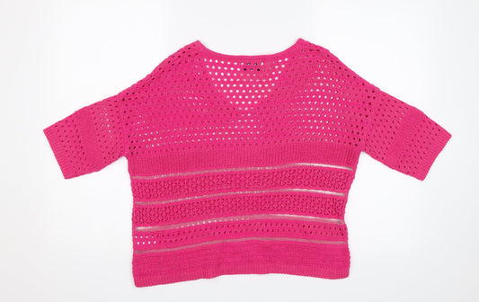 Papaya Womens Pink Jersey Blouse Size S