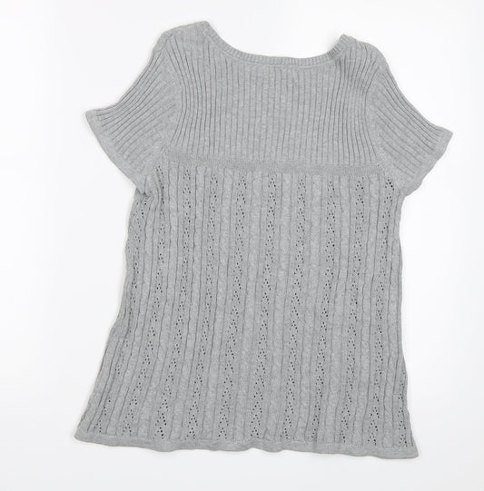Womens UK Size XS TOM TAILOR Grey Jersey Blouse