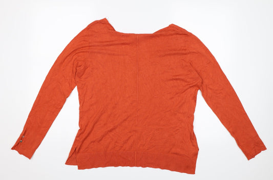 Womens UK Size 2XL Encuentro Orange Jersey Blouse
