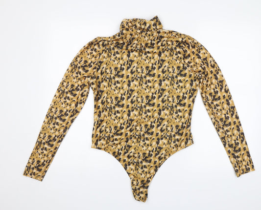 Primark Womens Yellow Animal Print  Bodysuit One-Piece Size M