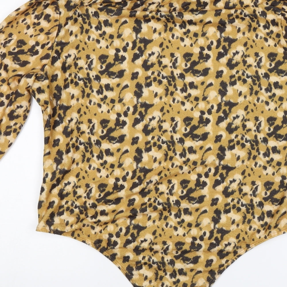 Primark Womens Yellow Animal Print Bodysuit One-Piece Size M