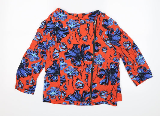 Atmosphere Womens Orange Floral Jacket Size 14