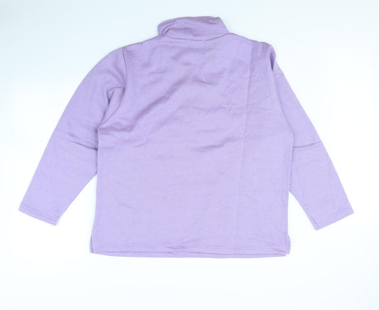 Afibel Womens Purple Henley Jumper Size 14
