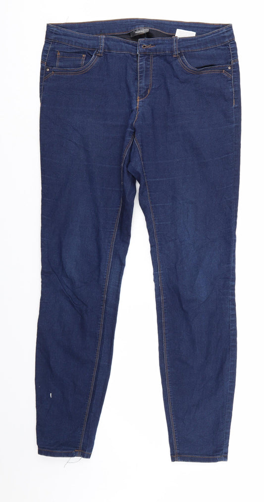Womens UK Size 12 Yessica Regular Fit Tapered Blue Jeans