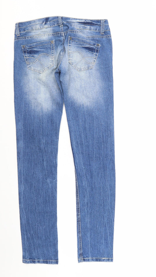 Womens UK Size M Terranova Regular Fit Straight Blue Jeans