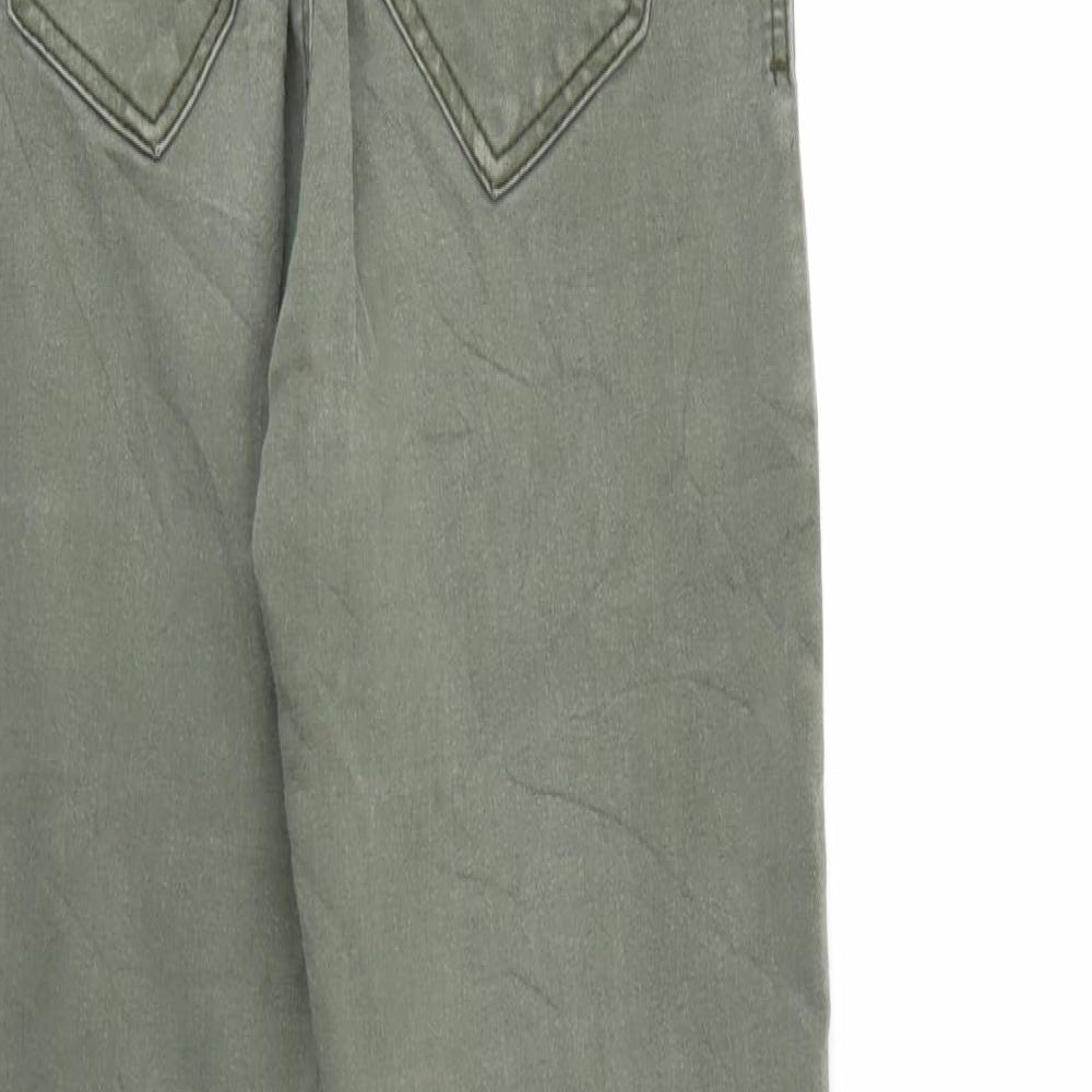 Bershka Womens Green  Denim Tapered Jeans Size 4 L27 in