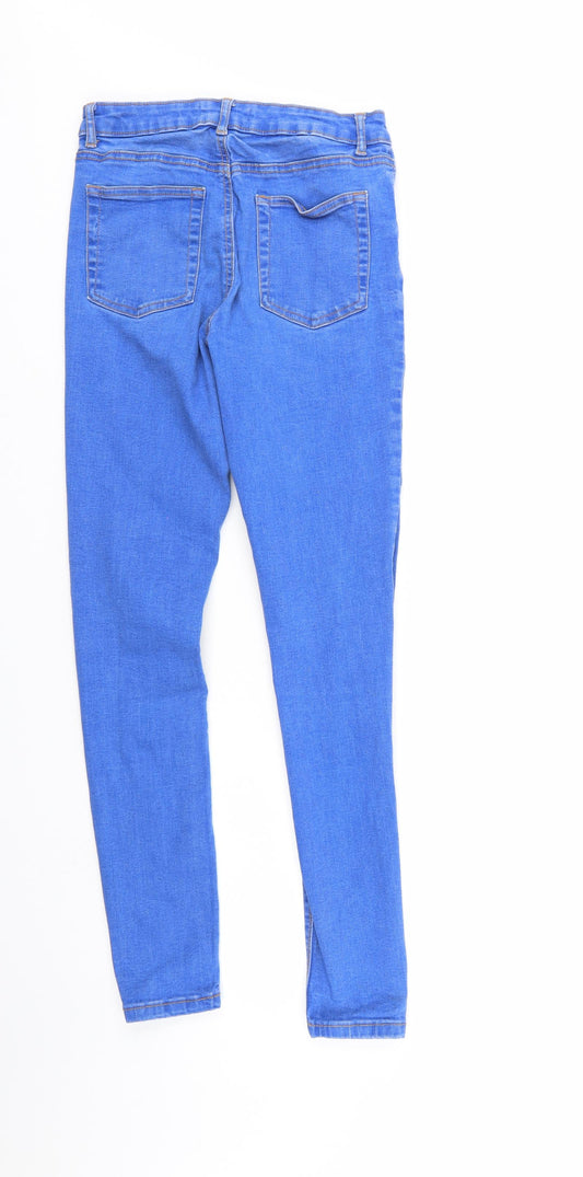 Denim & Co. Womens Blue Denim Tapered Jeans Size 12 L29 in - Elastic Waist