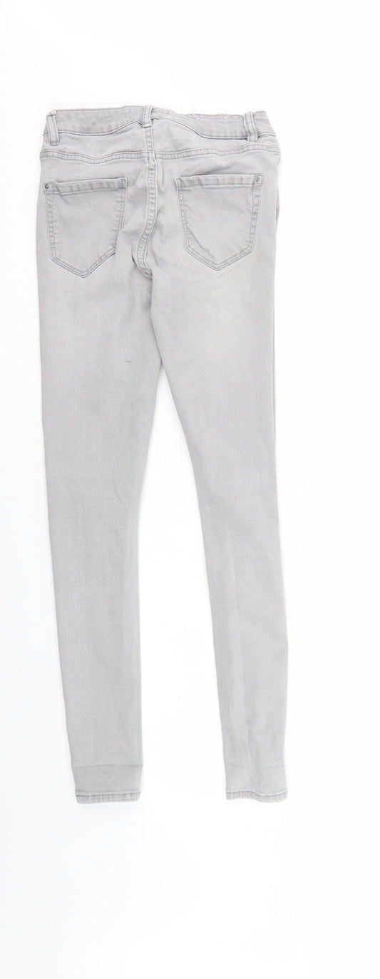 New Look Womens Grey Denim Tapered Jeans Size 10 L28 in - Elastic Waist