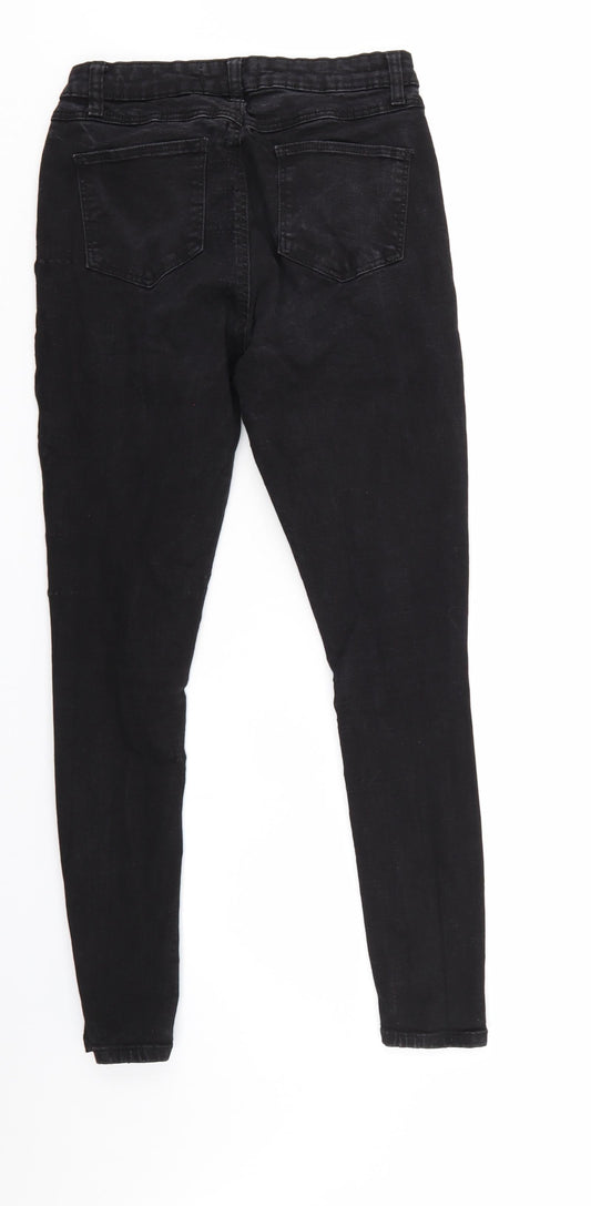 Denim & Co. Womens Black Denim Tapered Jeans Size 12 L26 in - Elastic Waist