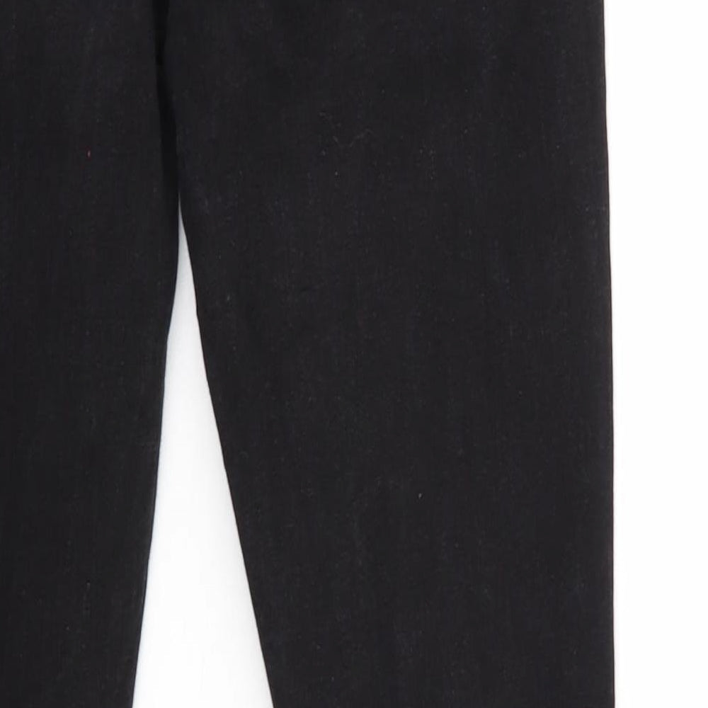 Denim & Co. Womens Black Denim Tapered Jeans Size 12 L26 in - Elastic Waist