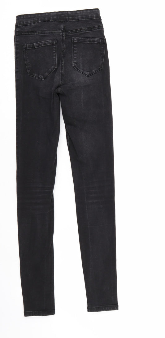 Denim & Co. Womens Black Denim Straight Jeans Size 4 L28 in