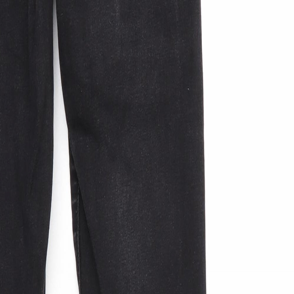 Denim & Co. Womens Black Denim Straight Jeans Size 4 L28 in