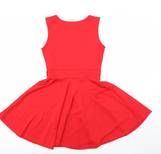Style plus Womens Red Fit & Flare Size M