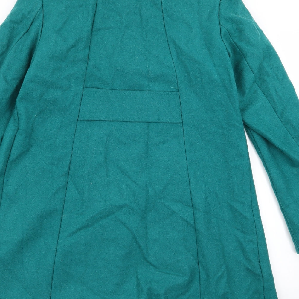 Womens UK Size 8 H&M Green Overcoat