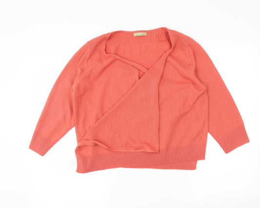 TU Womens Orange Wrap Jumper Size 16
