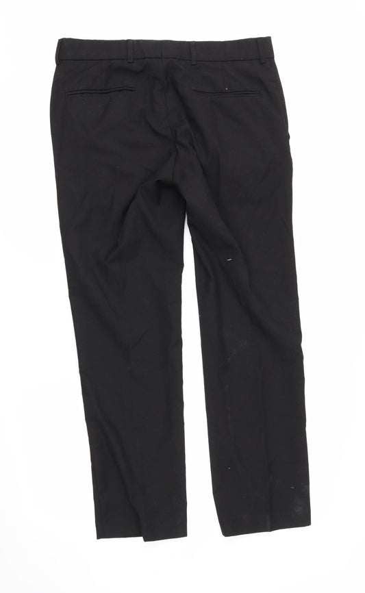 Mens UK Size 32 in Topman Regular Fit Dress Pants Black Trousers