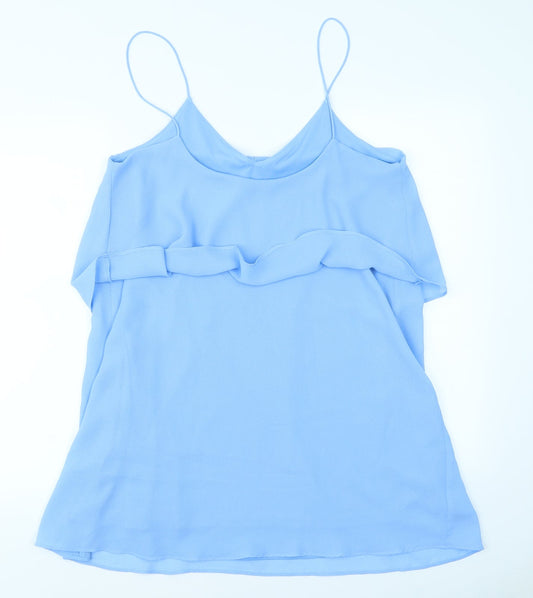Womens UK Size L Mango Blue Basic Blouse