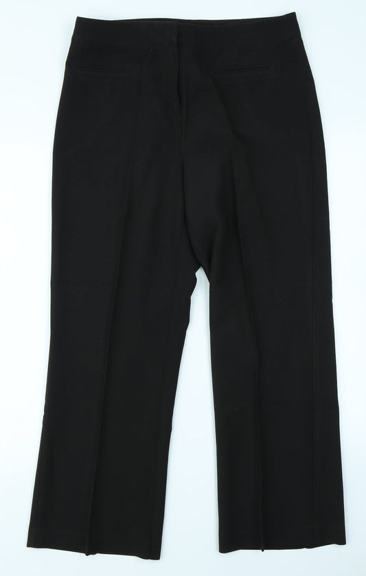 Womens UK Size 12 Mia Moda Regular Fit Black Trousers