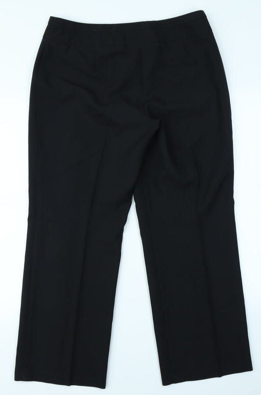 M&S Woman Womens Black Trousers Size 14 L26 in