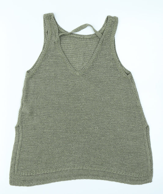 Womens UK Size 8 New Look Green Basic Tank