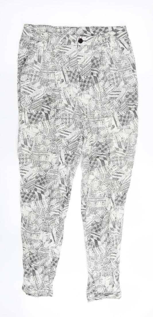 River Island Womens Multicoloured Geometric Trousers Size 10 L27 in