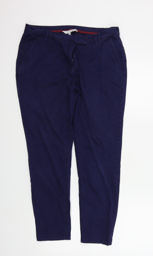 Womens UK Size 14 Red Herring Regular Fit Blue Trousers