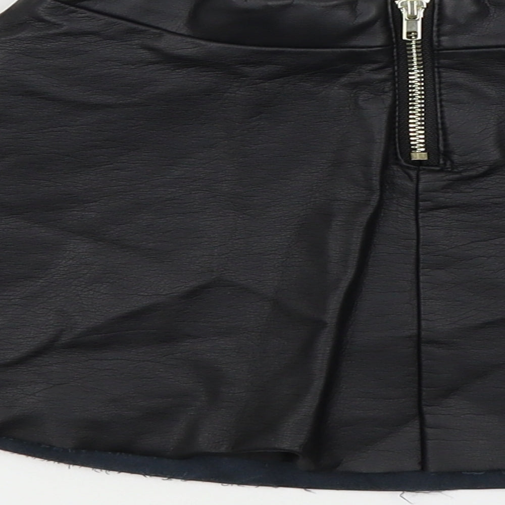 H&M Girls Black Colourblock Flare Skirt Size 4-5 Years
