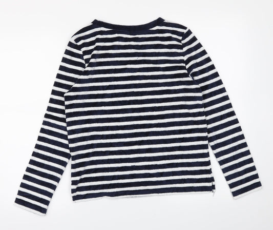 m&s Womens Blue Striped Basic T-Shirt Size 6