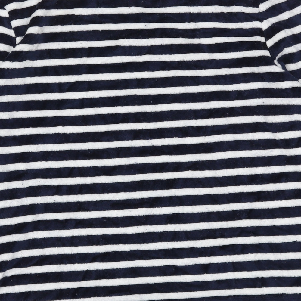 m&s Womens Blue Striped Basic T-Shirt Size 6