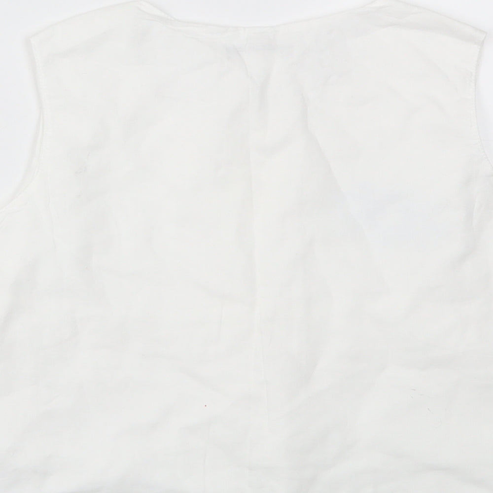 Womens UK Size S Preworn White Basic T-Shirt