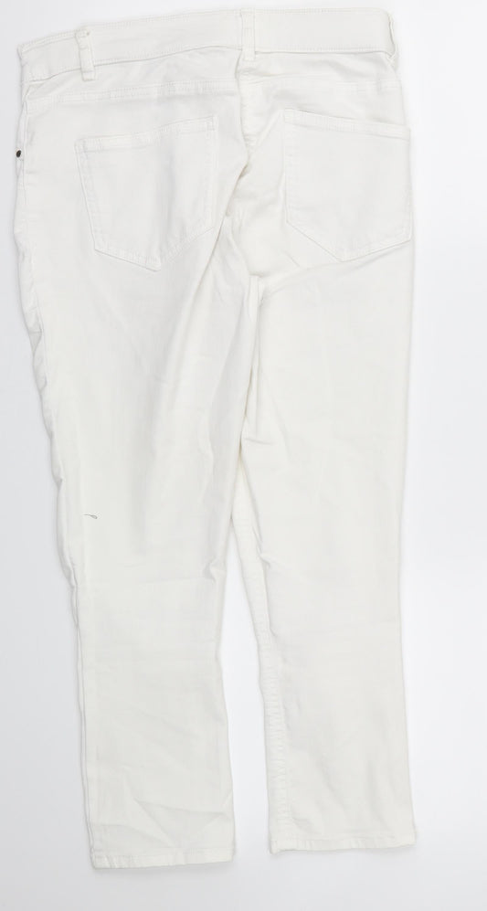 George Womens White Straight Jeans Size 10 L22 in